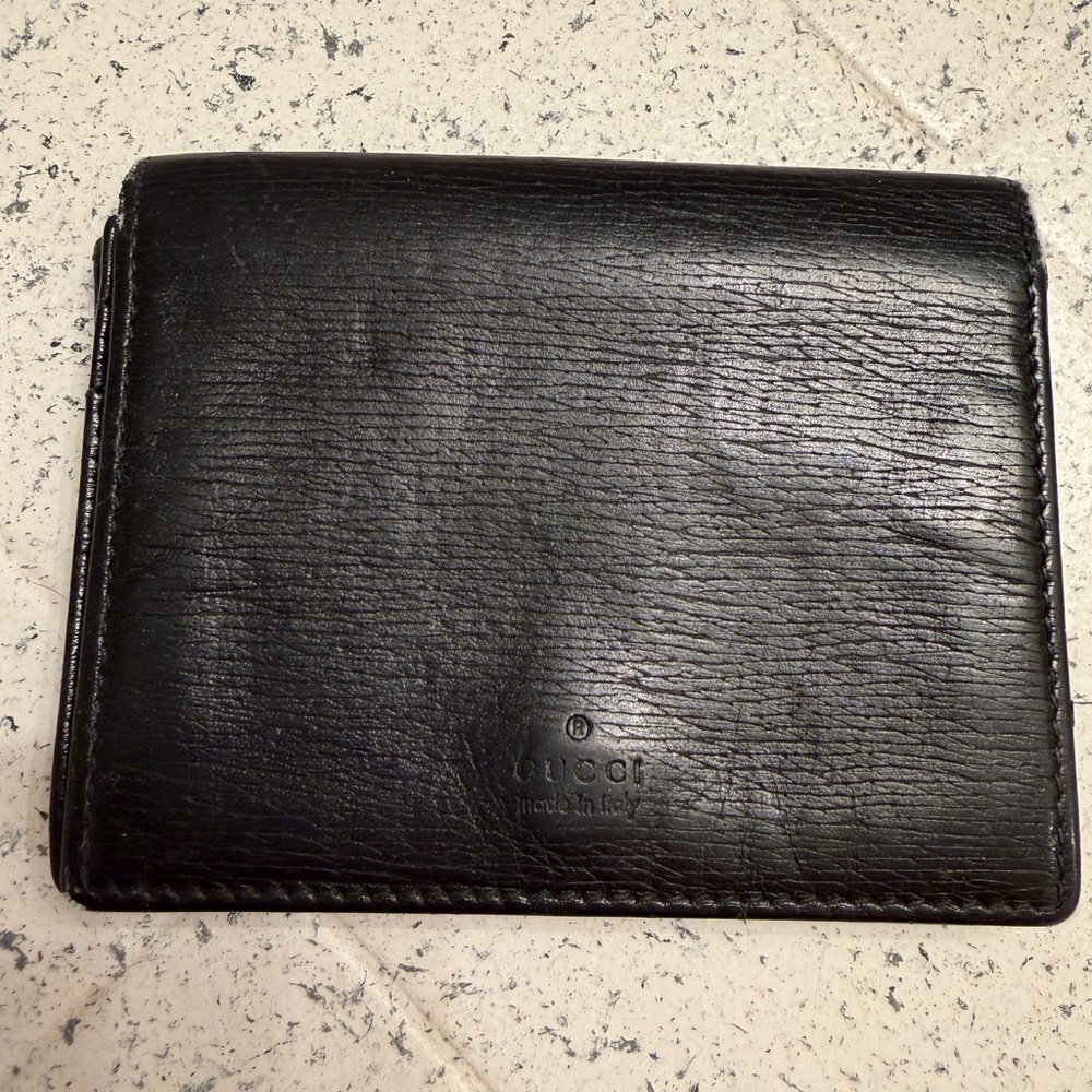 Gucci Black Leather Card Holder Wallet